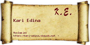 Kari Edina névjegykártya